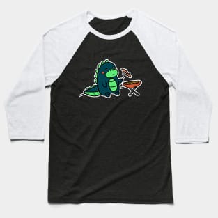 Kawaii BBQ Dino Dragon Anime Geek Tee Baseball T-Shirt